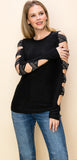 Holiday Criss Cross Cutout LS Top