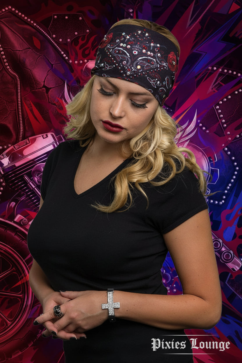 Rose and Paisley Stone EZ Band by Hair Glove