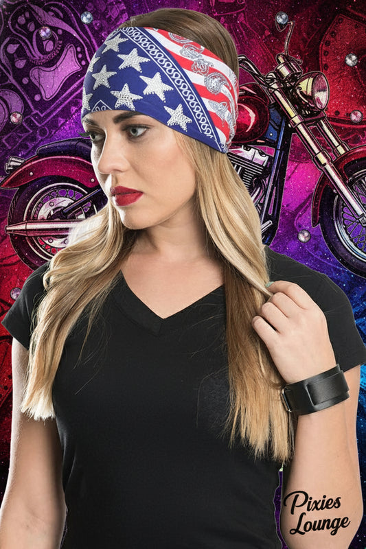Wavy American Flag EZ Band by Hair Glove