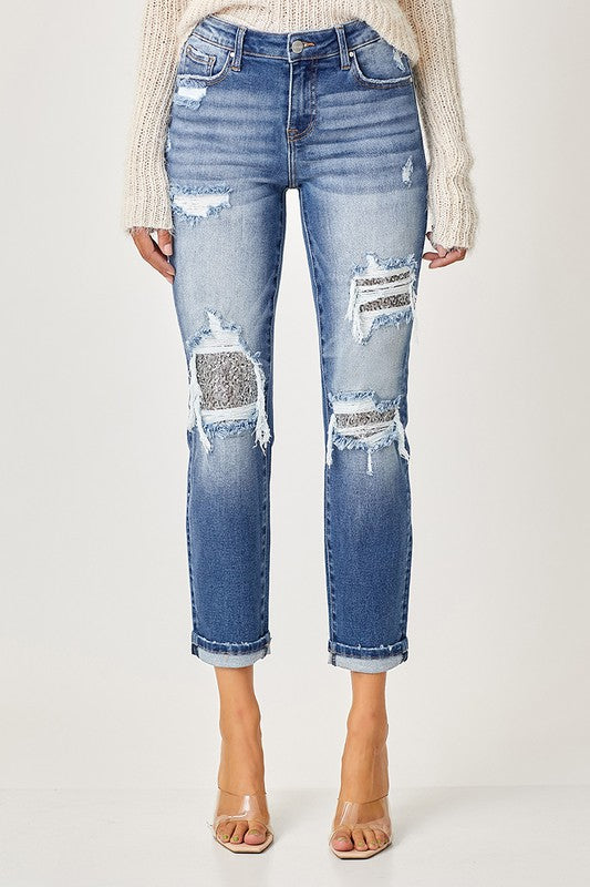 Risen Sparkle Sequin Crush Jeans