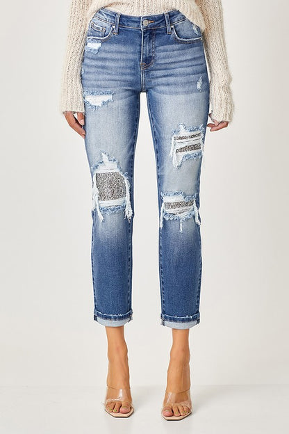 Risen Sparkle Sequin Crush Jeans