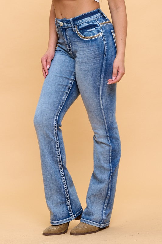 Rodeo Blessed Sparkle Flare Jeans