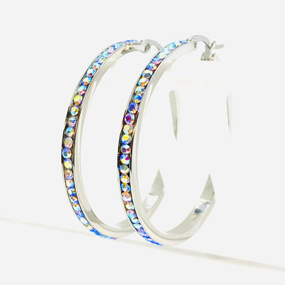 SK2346 Rainbow Crystal Earrings - Two Sizes Available