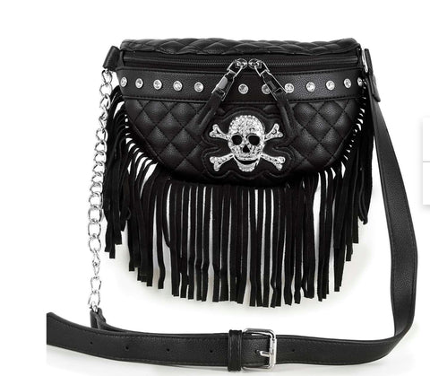 Fringed Skull Front Crossbody Sling