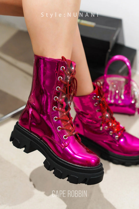 Cape Robbin Stompin’ Pink Combat Boots Nunani