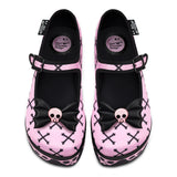 Chocolaticas Halloween Pink Bones Women's Mary Jane Platform