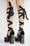 Rozalie Rocks Strappy Rhinestone Heels