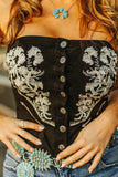 Black Beauty Corset Top with Buttons PREORDER 3/29/25