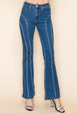 Vocal Rhinestone Rave Flare Jeans