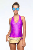 Holographic Halter Bodysuit