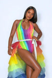 Holographic Halter Bodysuit