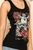 Vocal Deadly Beauty Rhinestone Tank Top