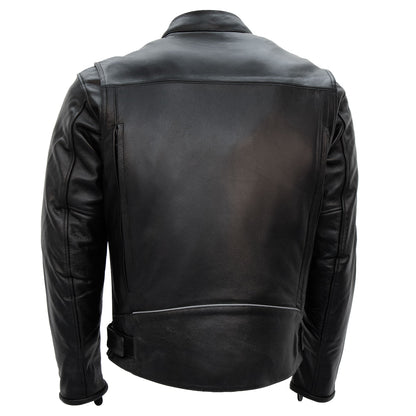Hot Leathers JKM1021 Men's Black Leather Motorcycle Biker Carry and Conceal Vented Scooter Jacket