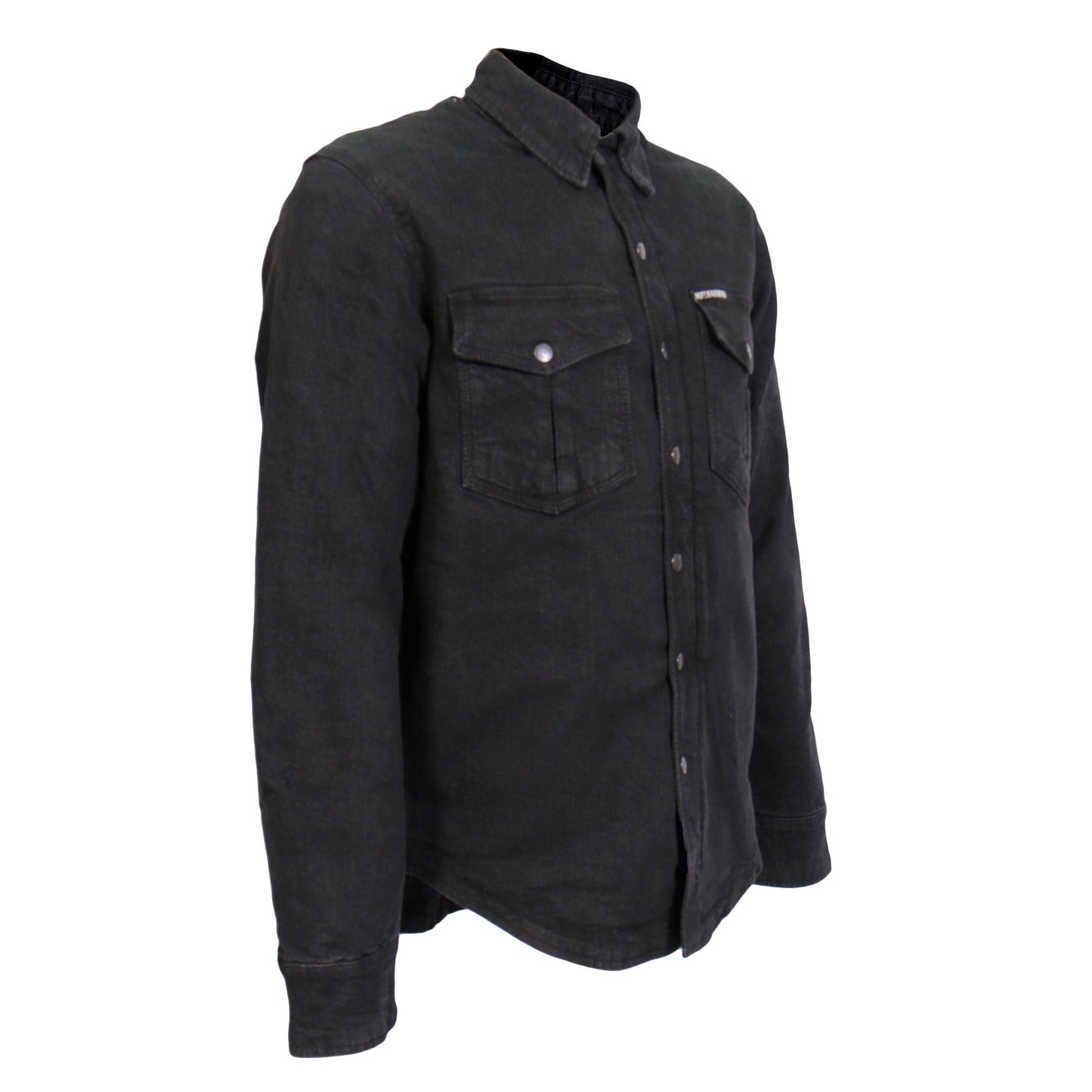 Hot Leathers Men's 'Backroad' Black Cotton Flannel Shirt - Button Front - Riding Protective Wear - JKM3009