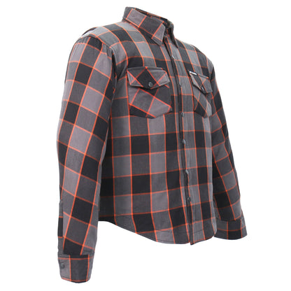 Hot Leathers Men's 'Deadman' Multi/Color Cotton Flannel Shirt - Button Front - Riding Protective Wear - JKM3010