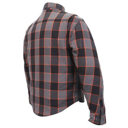 Hot Leathers Men's 'Deadman' Multi/Color Cotton Flannel Shirt - Button Front - Riding Protective Wear - JKM3010