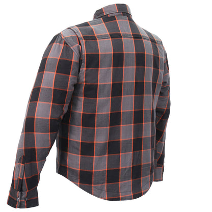Hot Leathers Men's 'Deadman' Multi/Color Cotton Flannel Shirt - Button Front - Riding Protective Wear - JKM3010
