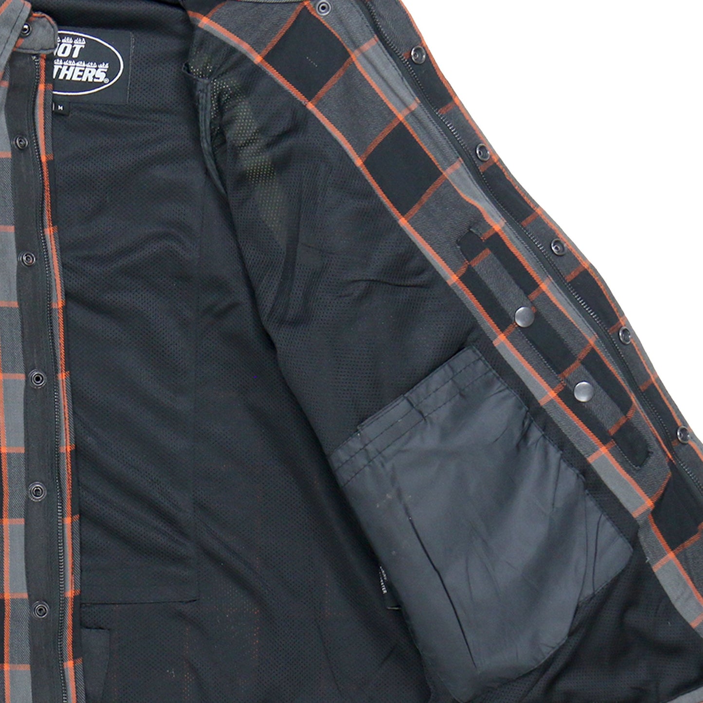 Hot Leathers Men's 'Deadman' Multi/Color Cotton Flannel Shirt - Button Front - Riding Protective Wear - JKM3010