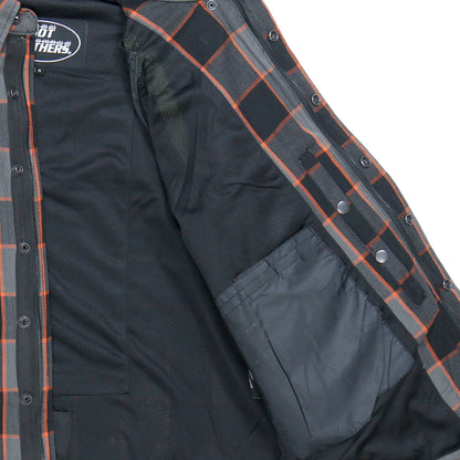 Hot Leathers Men's 'Deadman' Multi/Color Cotton Flannel Shirt - Button Front - Riding Protective Wear - JKM3010