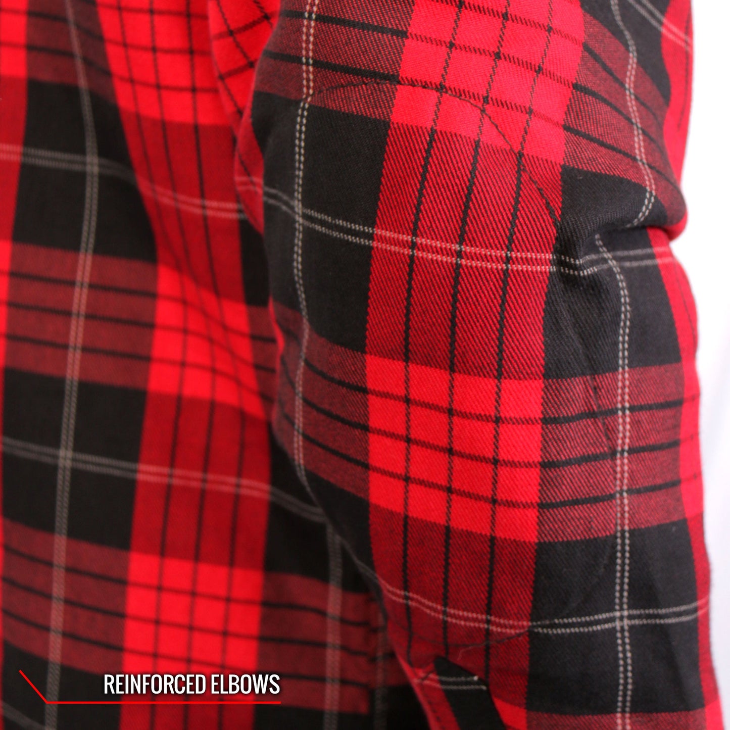 Hot Leathers Men's 'Graveborn' Red/Black Cotton Flannel Shirt - Button Front - Riding Protective Wear - JKM3201