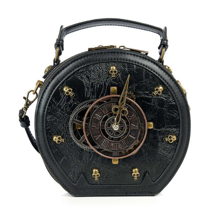 Steampunk Skull Clockwork Bag – Gothic Biker Crossbody Purse | Midnight Rebellion