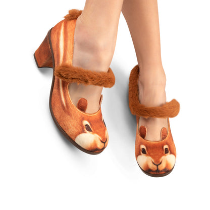 Nutty Cheeks Women's Mary Jane Mid Heels