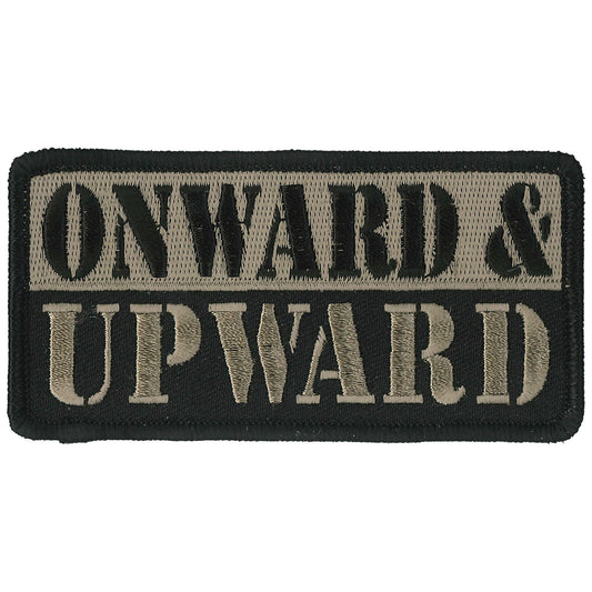 Hot Leathers Onward and Upward Embroidered Patch - 4" x 2" - Iron-On or Sew-On - PPL9861