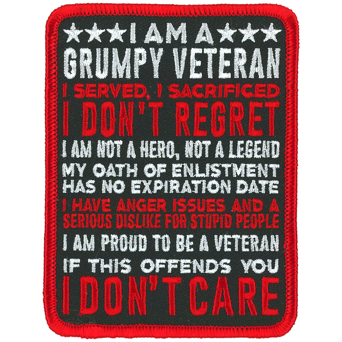 Hot Leathers I Am A Grumpy Veteran Patch – Pixies Lounge Online