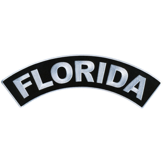 Hot Leathers Florida Top Rocker Embroidered Patch - 12" W x 3" H - Iron-On or Sew-On - PPM4017