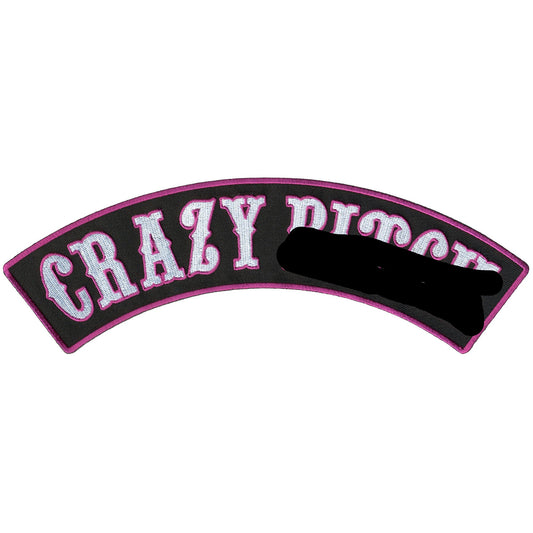Hot Leathers Crazy B 10" X 2"  Top Rocker Patch