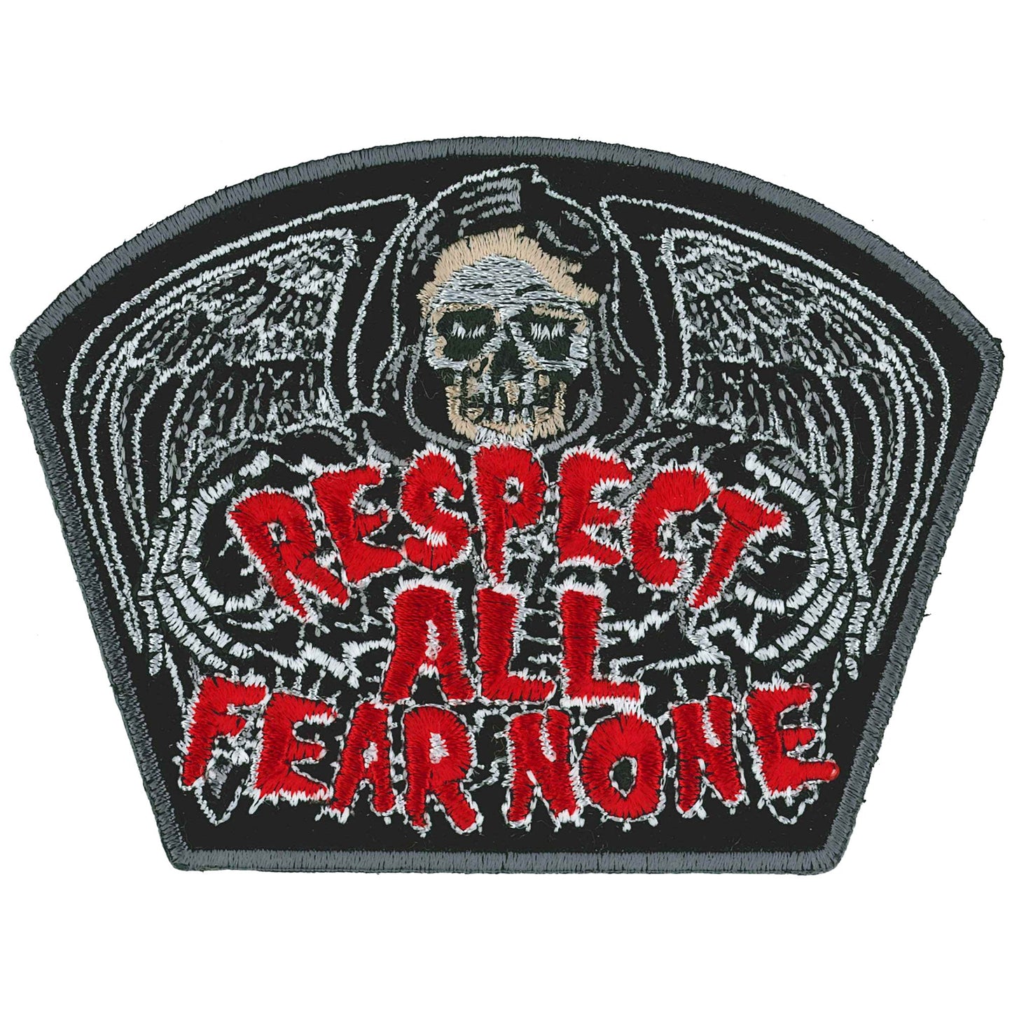 Hot Leathers Respect All Fear None 4 Embroidered Patch - 4" x 3" - Iron-On or Sew-On - PPQ1990