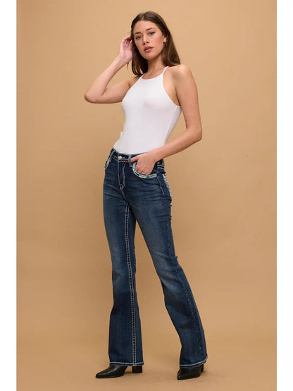 Freedom Ride Rhinestone Bootcut Jeans