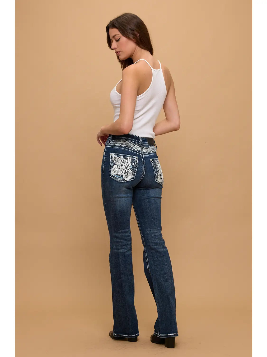 Freedom Ride Rhinestone Bootcut Jeans