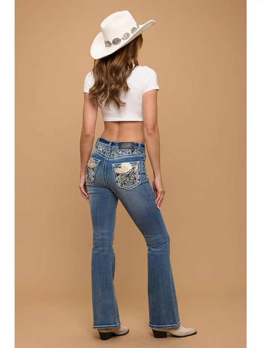 Gunslinger Cowgirl Rhinestone Bootcut Jeans