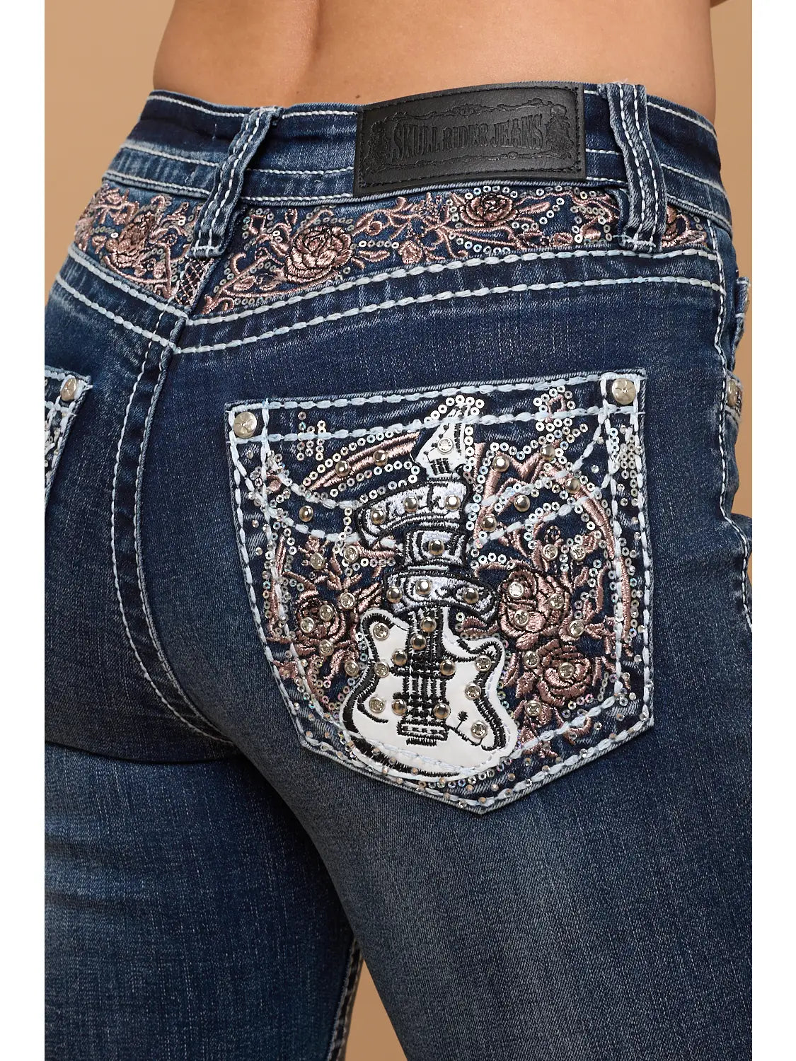 Rose Gold Riot Rhinestone Bootcut Jeans