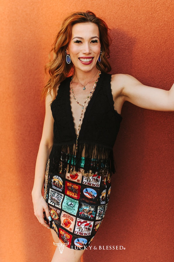 Lace Fringe Sleeveless V Neck Top by Lucky & Blessed