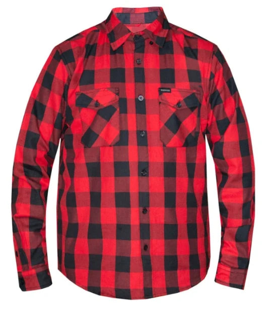UNIK TW230 | Ride or Die Reflective Skull Biker Flannel – Red & Black
