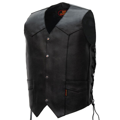 Hot Leathers VSM1022 Men's Motorcycle Black 'Conceal and Carry' Leather Biker Vest