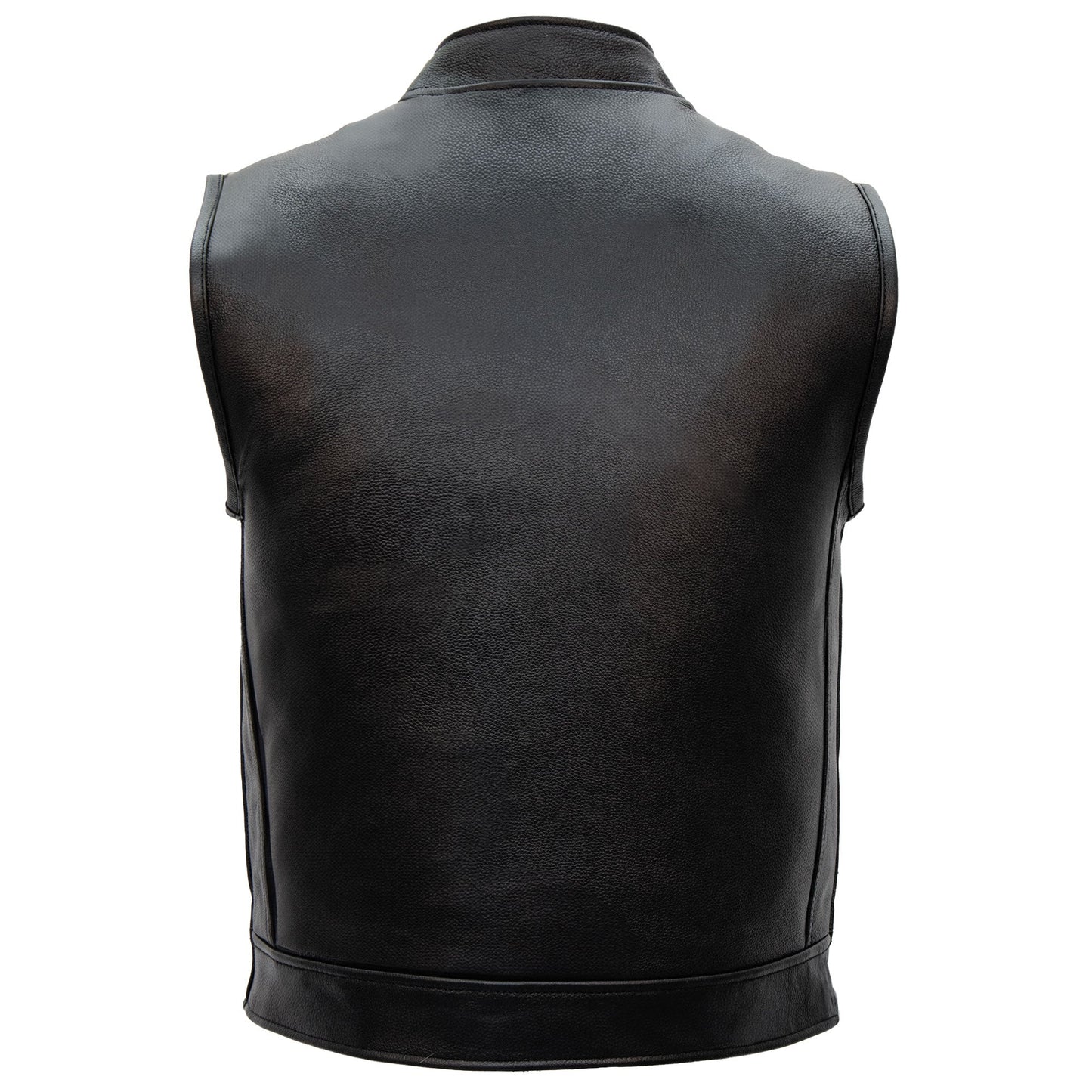 Hot Leathers VSM1049 Men's Black 'Paisley' Motorcycle Club style Conceal and Carry Leather Biker Vest