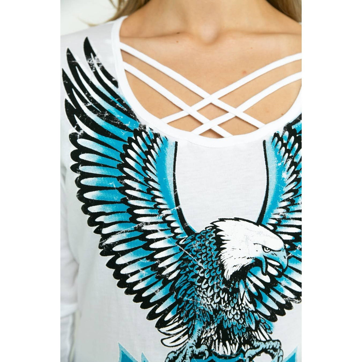 LONG SLEEVE TOP WITH EAGLE WITH WINGS