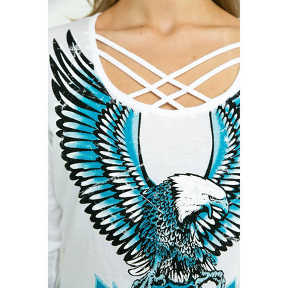 LONG SLEEVE TOP WITH EAGLE WITH WINGS