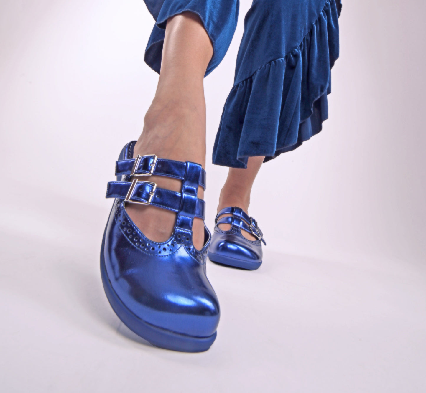 Chrome Crush Blue Women's Mary Jane Clogs