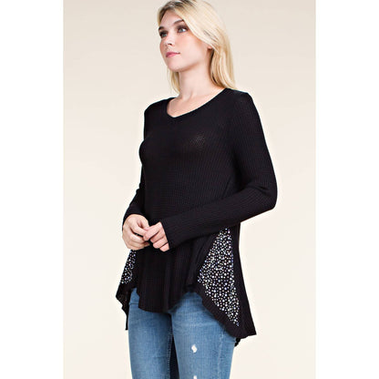LONG SLEEVE TOP WITH WINGS AND STONES