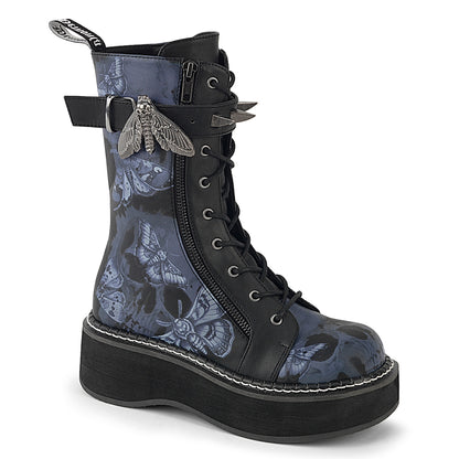 Demonia Emily-352-PT Midnight Moth Platform Combat Boot