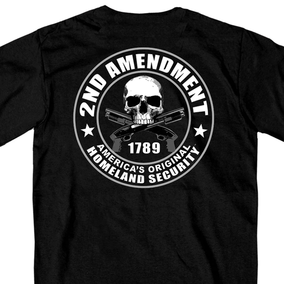 Hot Leathers GMD1158 Men's '2nd Amendment America's Original Homeland Security' Black T-Shirt