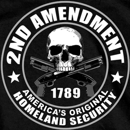 Hot Leathers GMD1158 Men's '2nd Amendment America's Original Homeland Security' Black T-Shirt