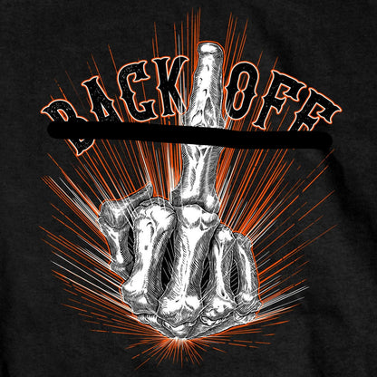 Hot Leathers GMD1453 Men's Back Off Bone Finger Black T-Shirt