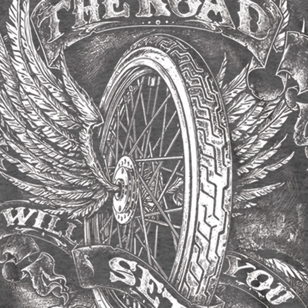 Hot Leathers ‘Flying Wheel’ Charcoal Heather Men’s T-Shirt GMS1325
