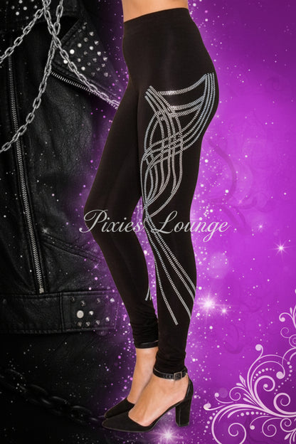 Vocal Swirls & Sass Rhinestone Leggings