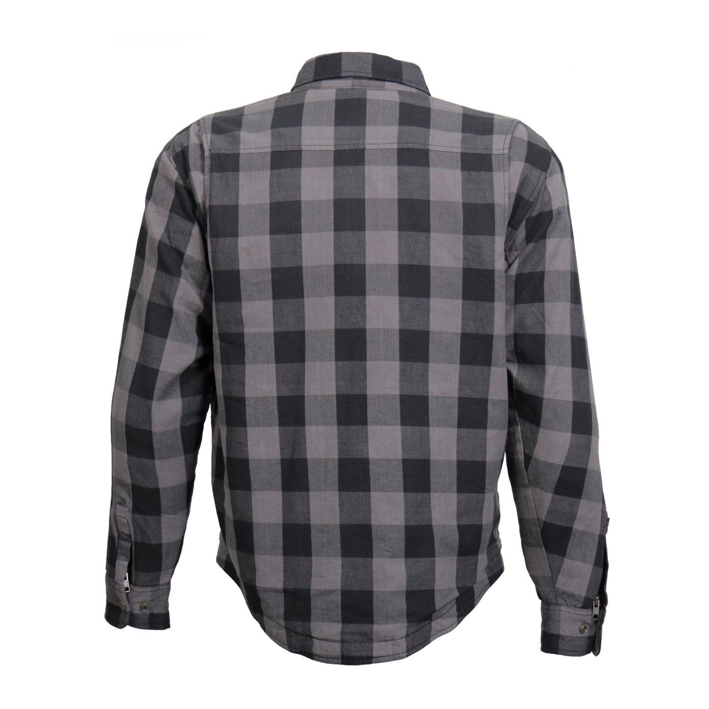 Hot Leathers Men's 'Last Stand' Gray Cotton Flannel Shirt - Button Front - Riding Protective Wear - JKM3004